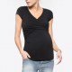 Summer Pregnant Women V-neck Solid Color Cross Nursing Wear Short Sleeve