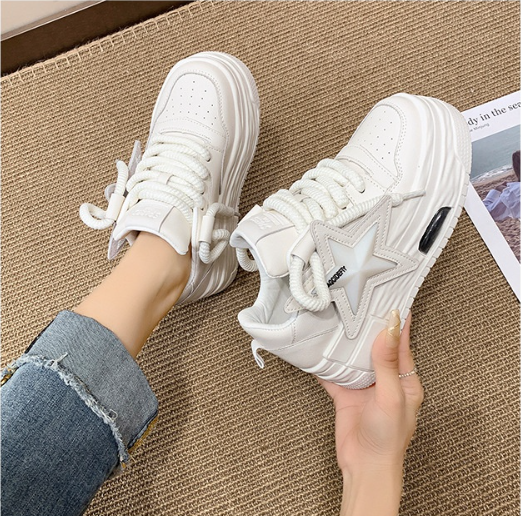 Lightweight Fashion All-match Casual White Shoes For Women Platform Board Shoes